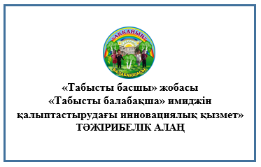 «Табысты басшы» жобасы «Табысты балабақша» имиджін қалыптастырудағы инновациялық қызмет» ТӘЖІРИБЕЛІК АЛАҢ
